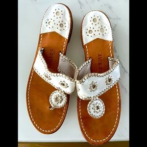 Jack Rogers white leather sandals size 10! Worn very few times.